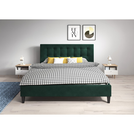 Kárpitozott ágy DAVID mérete 90x200 cm Zöld TT-FURNITURE