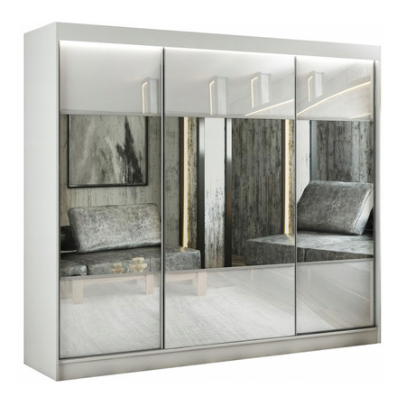 Rico Gardróbszekrény (250 cm) Vanília Fehér/matt Furniture