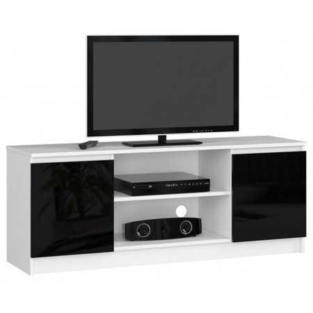 RTV K140 TV asztal (fényes fekete/fehér) Akord