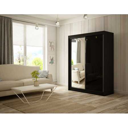 Velis Gardróbszekrény - 150 cm Fekete / matt Fekete Furniture