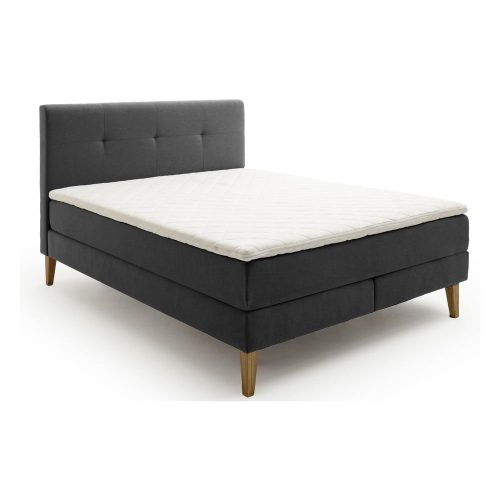 Antracitszürke boxspring ágy 160x200 cm Stockholm – Meise Möbel