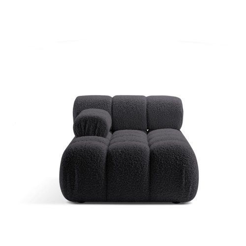 Antracitszürke buklé kanapé modul (bal oldali) Bellis – Micadoni Home