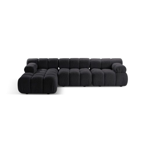 Antracitszürke buklé moduláris sarokkanapé (bal oldali) Bellis – Micadoni Home