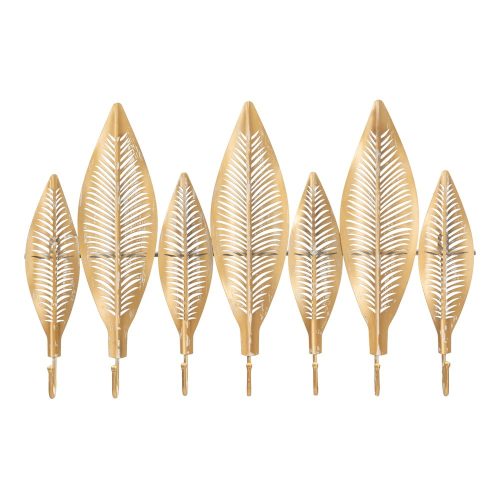 Aranyszínű fém fali fogas Long Leaf – Mauro Ferretti