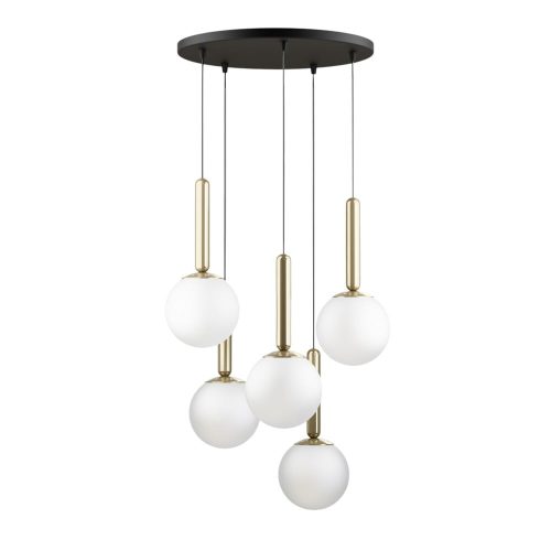 Aranyszínű függőlámpa üveg búrával ø 34 cm One – Squid Lighting