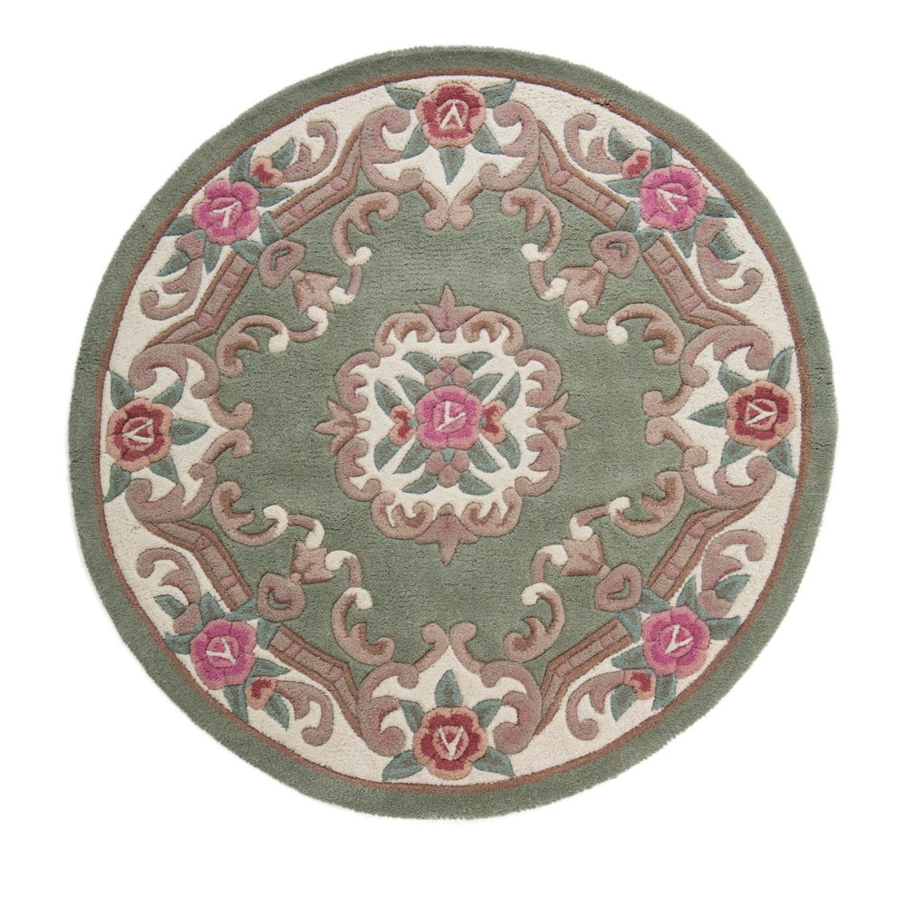 Aubusson zöld gyapjú szőnyeg