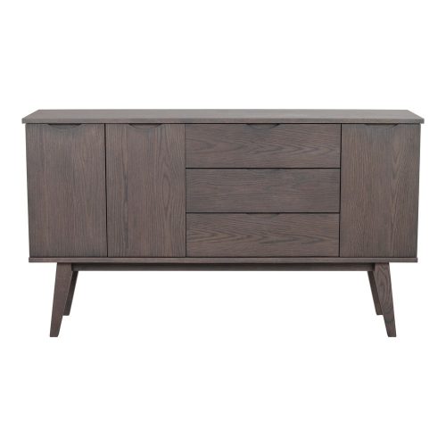 Barna alacsony komód tölgyfa dekorral 150x85 cm Filippa – Rowico