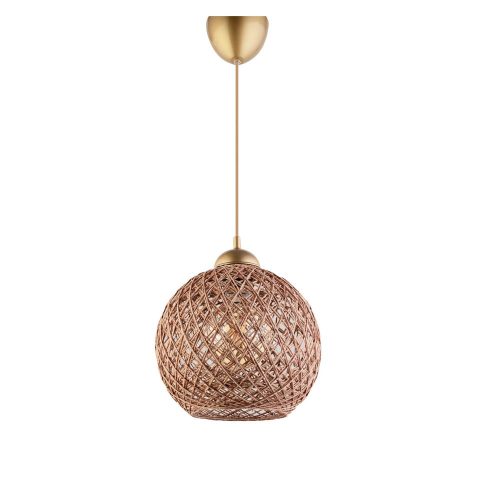 Barna-aranyszínű függőlámpa textil búrával ø 22 cm – Opviq lights