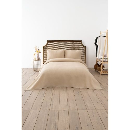 Bézs ágytakaró 200x220 cm Waffle – Mijolnir