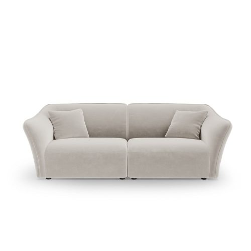 Bézs bársony kanapé 206 cm Tokyo – Cosmopolitan Design