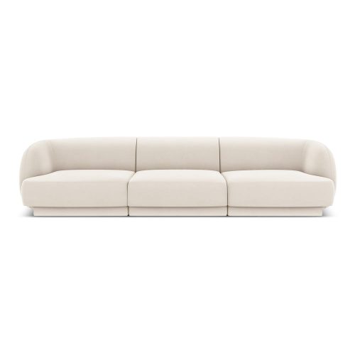 Bézs bársony kanapé 259 cm Miley - Micadoni Home