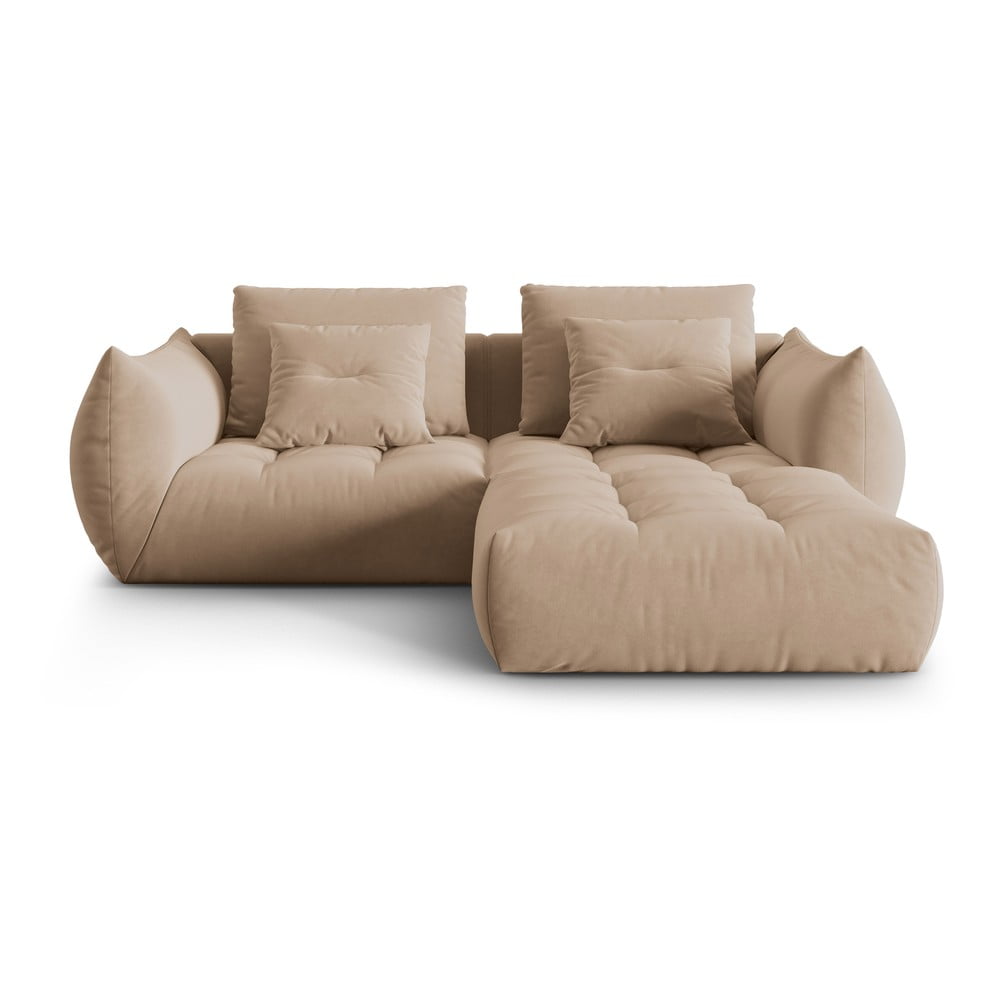 Bézs buklé sarokkanapé (variálható) Bloom – Micadoni Home
