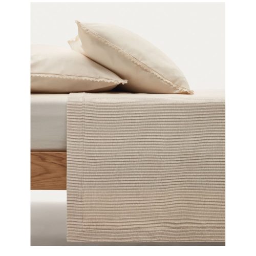 Bézs pamut ágytakaró franciaágyra 180x250 cm Bedar – Kave Home