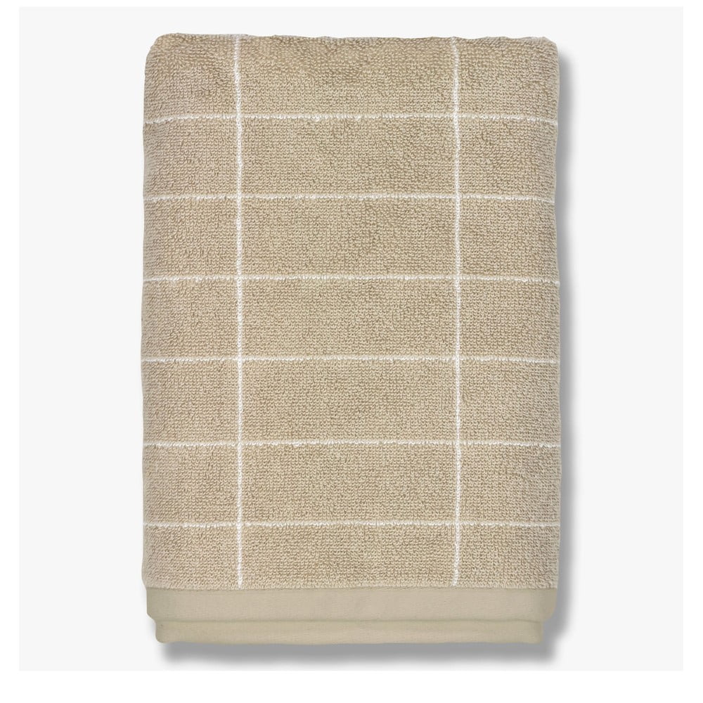 Bézs pamut fürdőlepedő 70x140 cm Tile Stone – Mette Ditmer Denmark