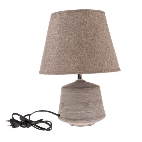 Bézs-világosbarna asztali lámpa textil búrával (magasság 33 cm) – Dakls