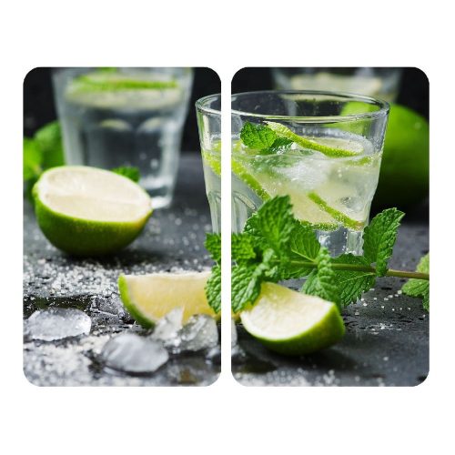 Edzett üveg tűzhely fedőlap szett 2 db-os 30x52 cm Mojitos – Wenko