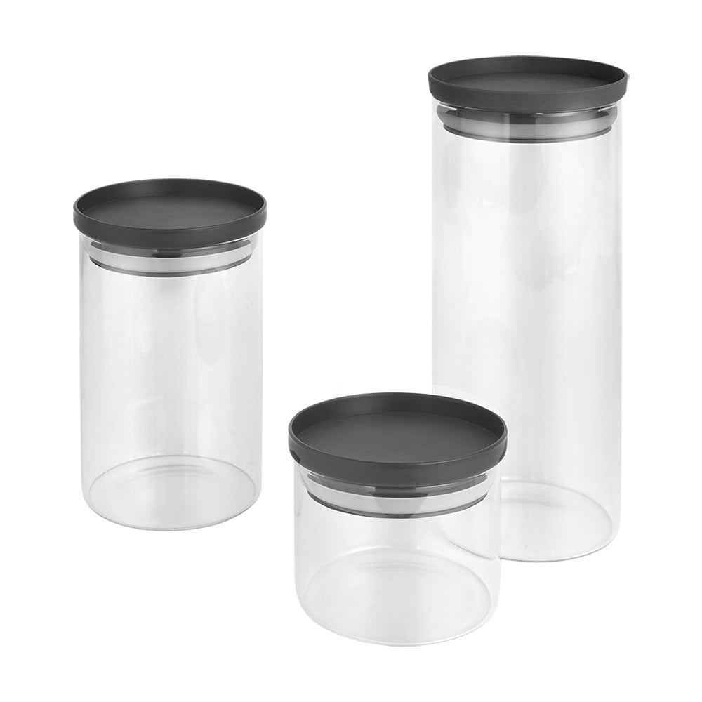Élelmiszertartó üveg doboz szett 3 db-os – Metaltex