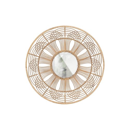 Fali tükör bambusz kerettel ø 76 cm Obi – Basiclabel