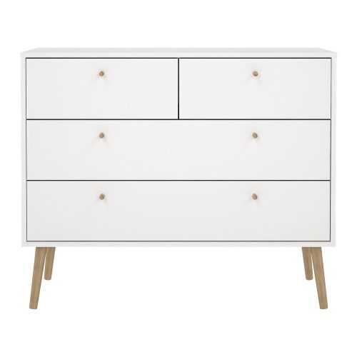 Fehér alacsony komód 99x82 cm Bodo – Tvilum