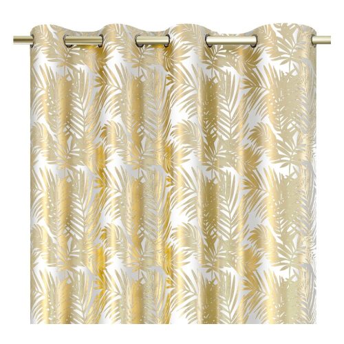 Fehér-aranyszínű bársony dimout (részleges sötétítő) függöny 140x245 cm Golden Leaves – Restilo