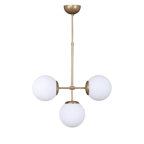 Fehér-aranyszínű függőlámpa üveg búrával ø 15 cm Seagull – Squid Lighting