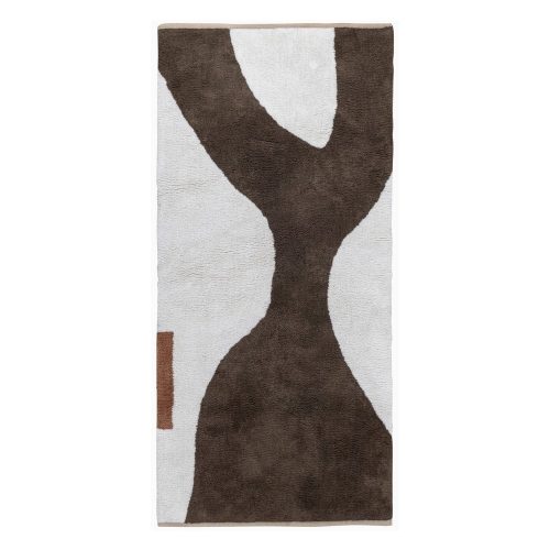 Fehér-barna mosható pamut futószőnyeg 70x150 cm Figura – Mette Ditmer Denmark
