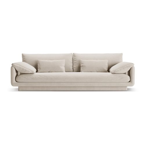 Fehér bársony kanapé 250 cm Torino – Micadoni