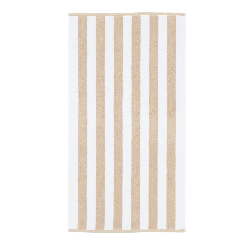 Fehér-bézs pamut törölköző 50x85 cm Stripe Jacquard – Bianca