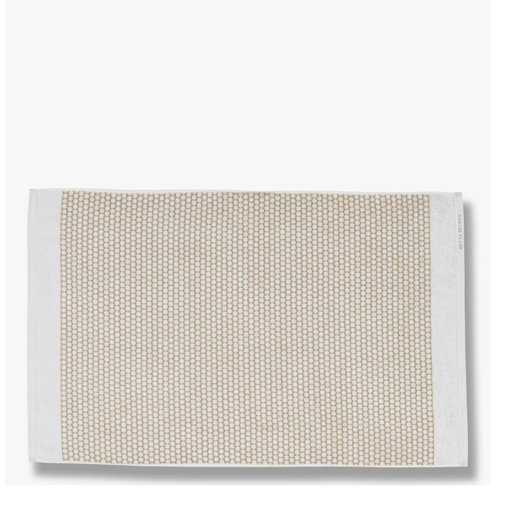 Fehér-bézs textil fürdőszobai kilépő 50x80 cm Grid – Mette Ditmer Denmark
