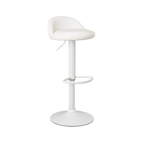 Fehér bőr utánzat állítható magasságú bárszék szett 2 db-os (ülésmagasság 72 cm) – Casa Selección