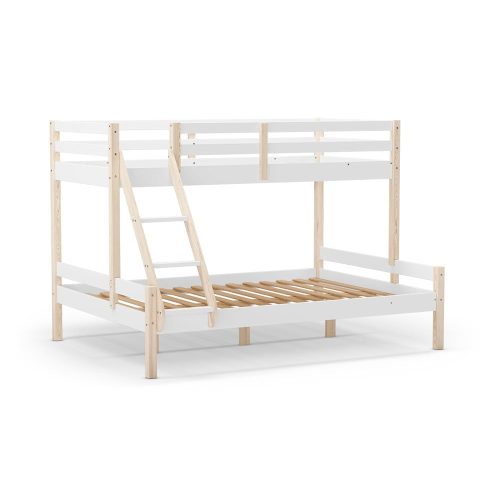 Fehér emeletes borovi fenyő gyerekágy 90x190-140x190 cm Livia – Marckeric