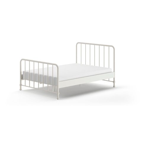 Fehér fém franciaágy ágyráccsal 140x200 cm BRONXX – Vipack