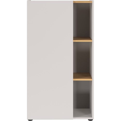 Fehér könyvespolc tölgyfa dekorral 61x110x34 cm Adrano – Germania