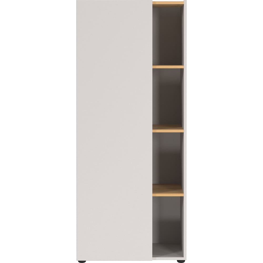 Fehér könyvespolc tölgyfa dekorral 61x145x34 cm Adrano – Germania