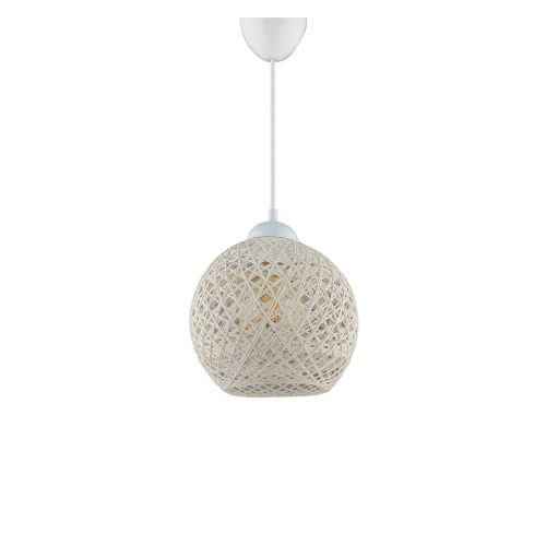 Fehér-krémszínű függőlámpa textil búrával ø 22 cm – Opviq lights