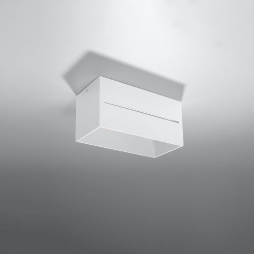 Fehér mennyezeti lámpa fém búrával 10x20 cm Lorum – Nice Lamps