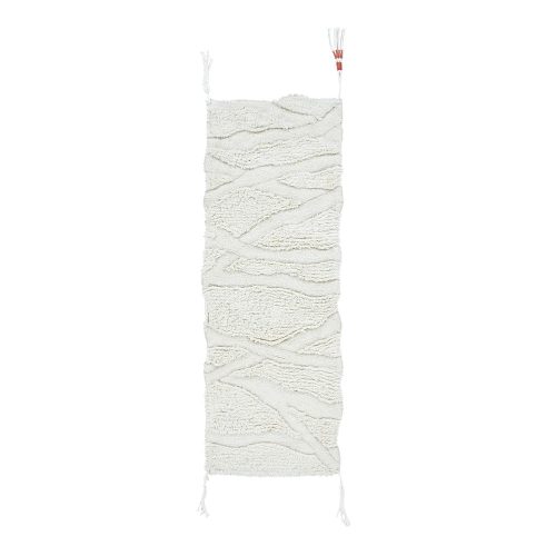 Fehér mosható kézi szövésű gyapjú futószőnyeg 70x200 cm Enkang Ivory – Lorena Canals