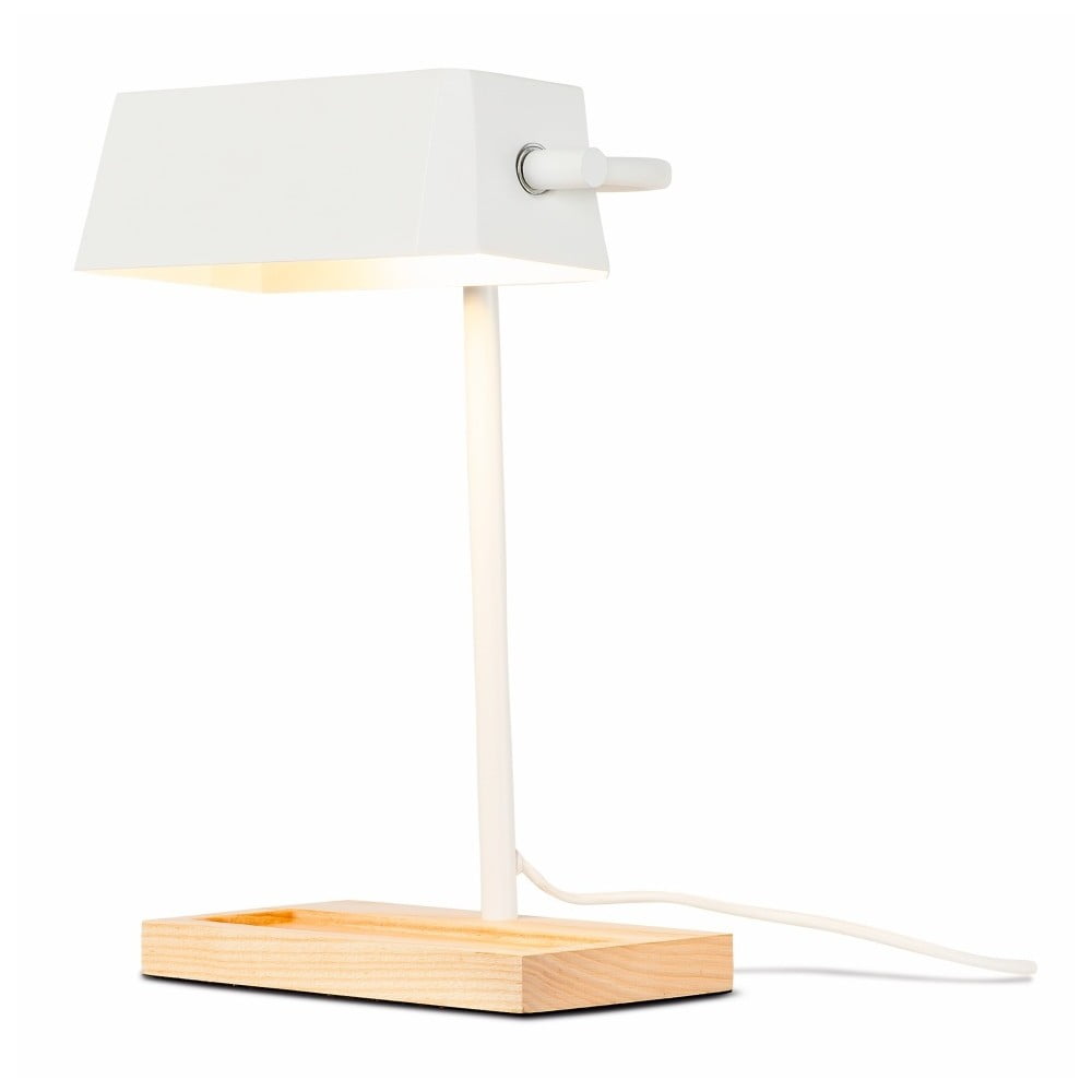 Fehér-natúr színű asztali lámpa fém búrával (magasság 40 cm) Cambridge – it's about RoMi