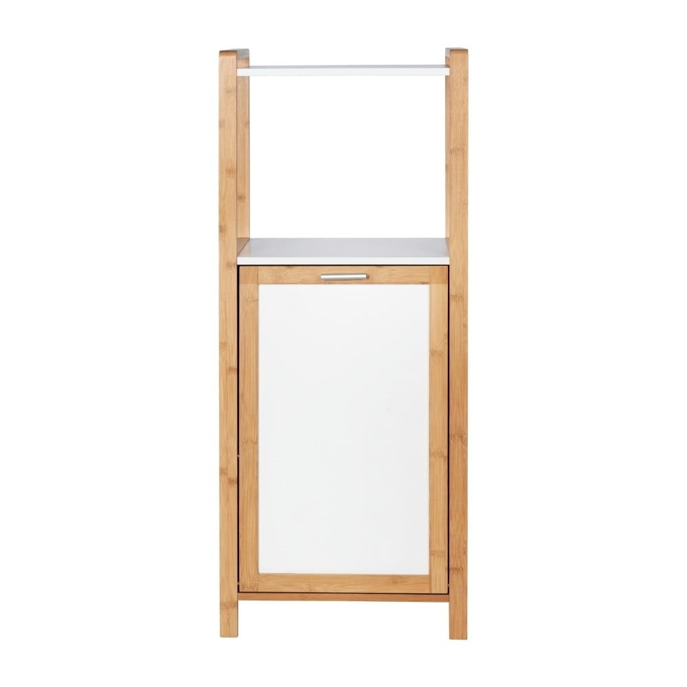Fehér-natúr színű bambusz fürdőszobai polcos állvány 40x95 cm Finja – Wenko