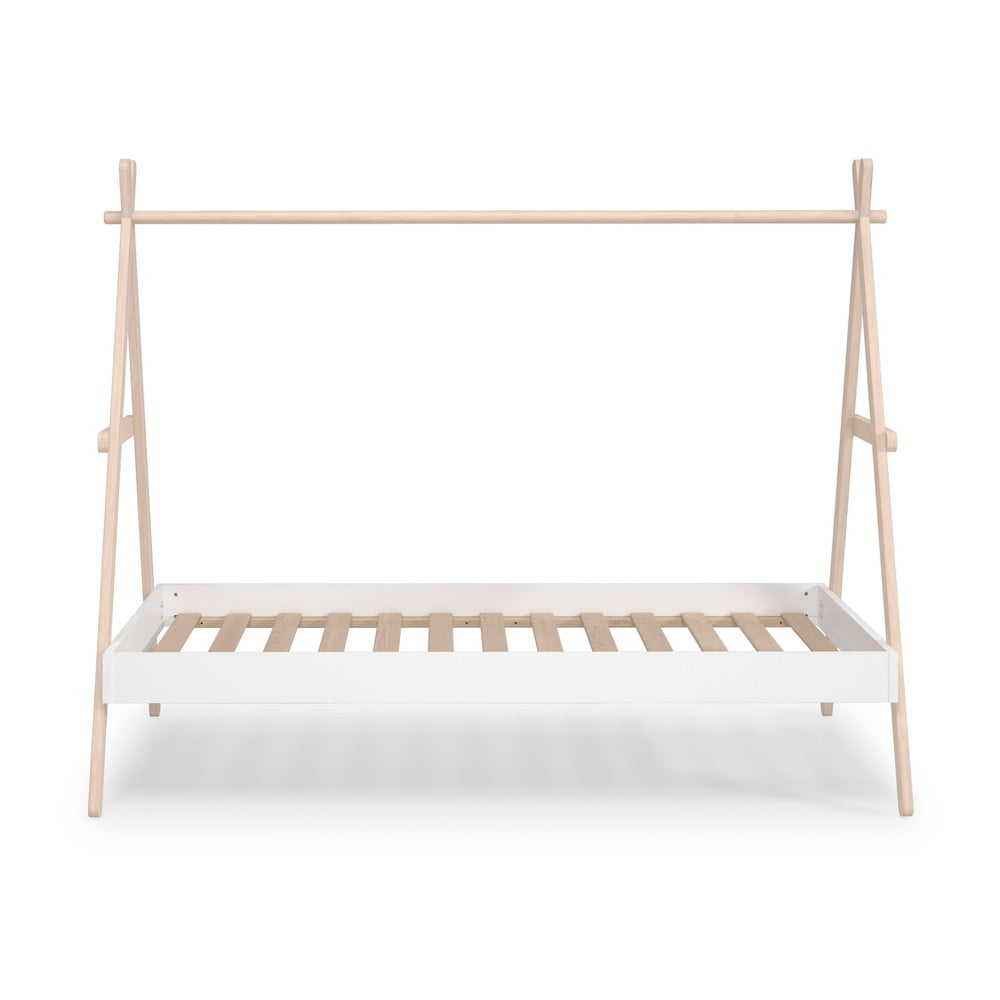 Fehér-natúr színű házikó alakú borovi fenyő gyerekágy 90x200 cm Trufa – Marckeric