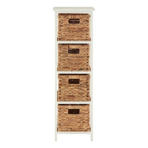 Fehér-natúr színű paulownia fürdőszobai polcos állvány 32x100 cm Padstow – Premier Housewares