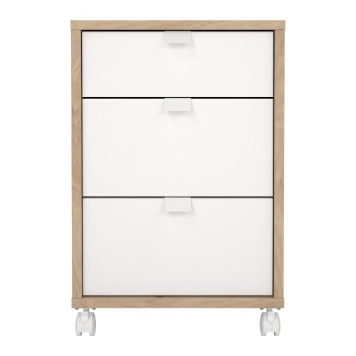 Fehér-natúr színű szekrény tölgyfa dekorral 41x61 cm Sign – Tvilum