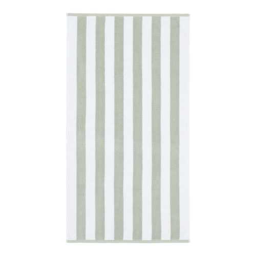 Fehér-szürke pamut fürdőlepedő 90x140 cm Stripe Jacquard – Bianca
