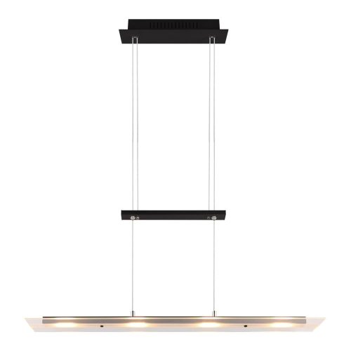 Fekete LED függőlámpa üveg búrával Milos – Trio