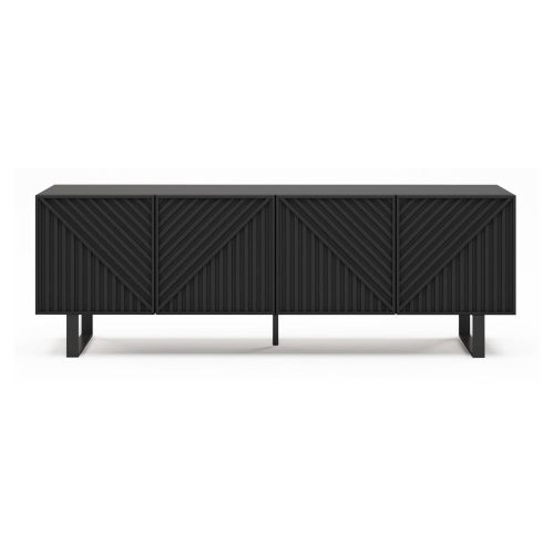 Fekete TV-állvány 161x55x35 cm Peta – Marckeric