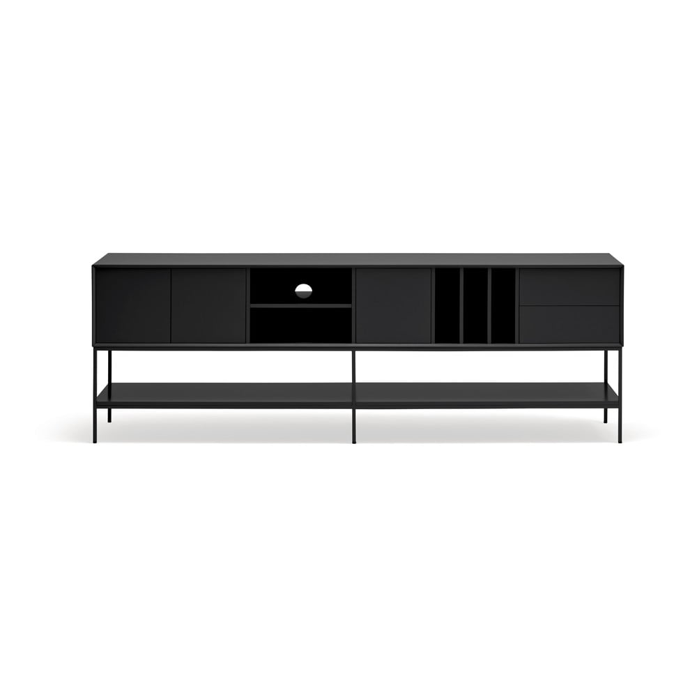 Fekete TV-állvány 220x74x45 cm Platt – Teulat