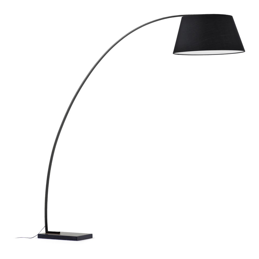 Fekete állólámpa textil búrával (magasság 210 cm) Juhe – Kave Home
