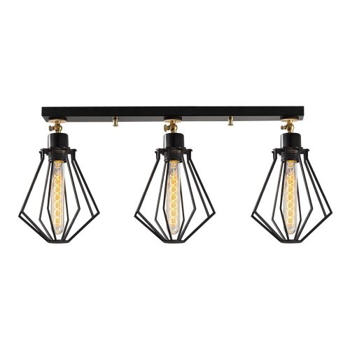 Fekete-aranyszínű mennyezeti lámpa fém búrával ø 18 cm Oylat – Opviq lights