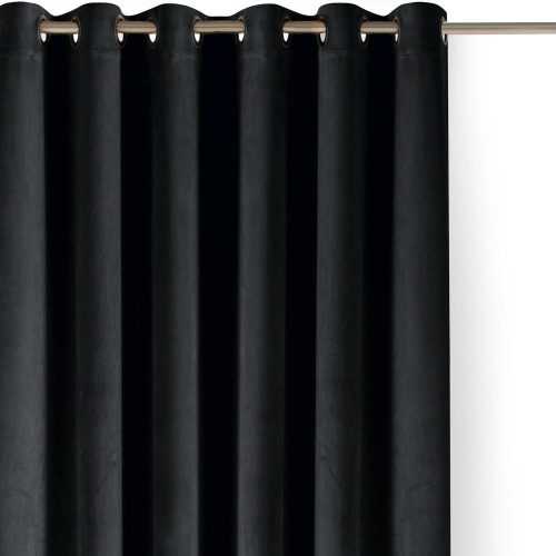 Fekete bársony dimout (részleges sötétítő) függöny 530x250 cm Velto – Filumi