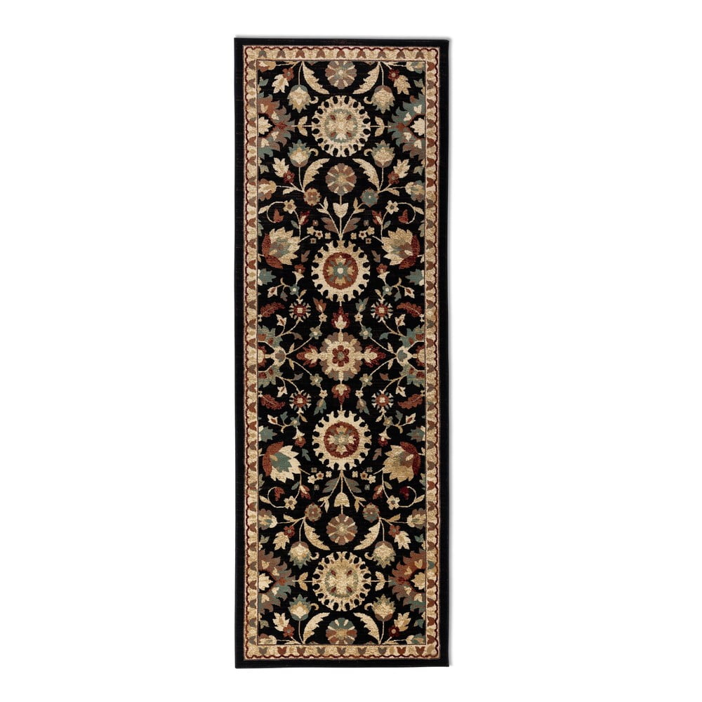 Fekete-bézs futószőnyeg 80x240 cm Herat – Nouristan